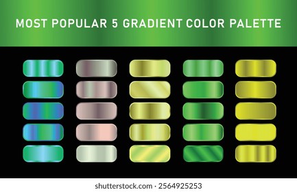 Most popular Five gradient top Beautiful Gradients Color set. Most popular top gradient. 