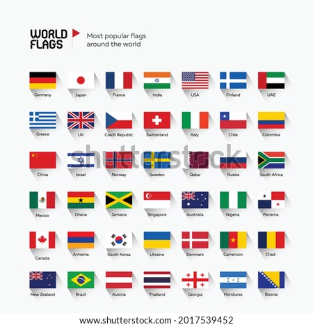 Most popular flags around the world