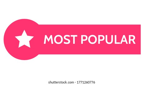 Most popular Flat red icon, tag .Button banner recommended. User interface element. Vector isolated symbol illustration