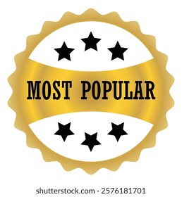 Most popular golden label, vector illustration