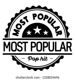 Most Popular label on white background