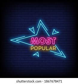 Most Popular Neon Signs Style Text Vector