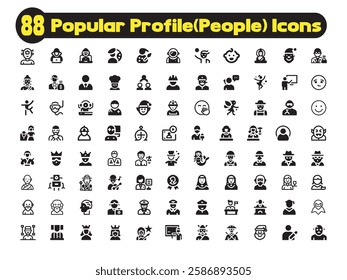 Most popular and profile useable people icon set-trendy and versatile user avatars