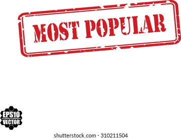 Most Popular Red Rubber Stamp Design Over A White Background. Vector Illustration.