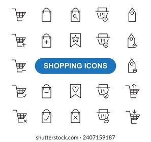 Most popular shopping icons. Shopping icon set