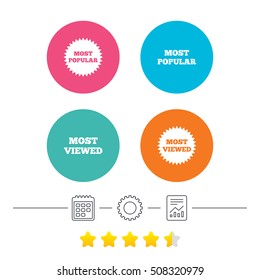 Most popular star icon. Most viewed symbol.