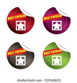 Most popular sticker, button, label and sign set - vector