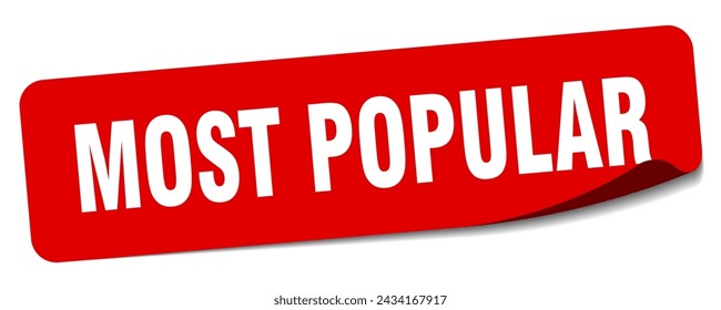 most popular sticker. most popular rectangular label isolated on white background