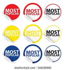 Most popular stickers set. Vector illustration.