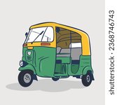 Most Popular transport in India Auto simple vector illustration