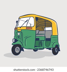 Most Popular transport in India Auto simple vector illustration