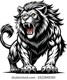 Most powerful lion in the world  vector art and images.