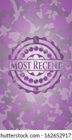 Most Recent pink on camo pattern. Vector Illustration. Detailed.