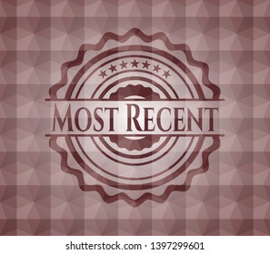 Most Recent red seamless emblem with geometric background.