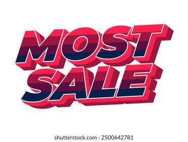 Most sale. Text effect design in 3D style with good colors