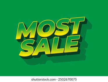 Most sale. Text effect design in 3D style with good colors