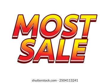 Most sale. Text effect design in 3D style with good colors