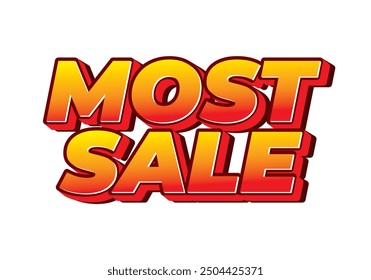 Most sale. Text effect design in 3D style with good colors