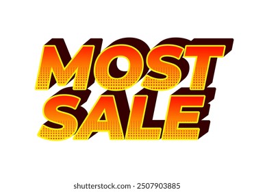Most sale. Text effect design in 3D style with good colors