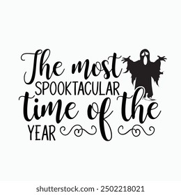 La época más espeluznante del año, divertido Vector de diseño de camisa de Halloween, ilustración retro de Halloween, citas diseño de camiseta de tipografía de Halloween