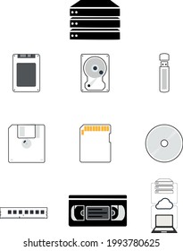la mayoría del icono de almacenamiento digital de tipo, en el que se puede utilizar todo el icono para la presentación