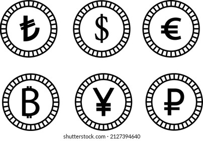 Most Used Currency Symbols Stock Illustration Stock Vector (Royalty ...