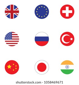 Most used flags. Vector