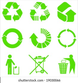 Most used recycle signs vector