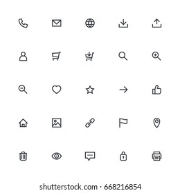 Most used webdesign icons, ui set, vector illustration