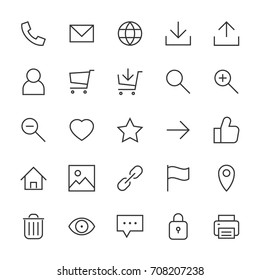 Most used webdesign icons, ui set, vector illustration