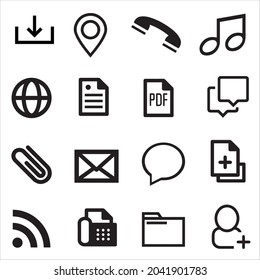 Iconos de diseño web más usados, ilustración vectorial