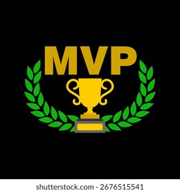 MVP Award-Symbol des wertvollsten Spielers einzeln auf schwarzem Hintergrund