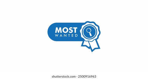 most wanted badge medal vector design