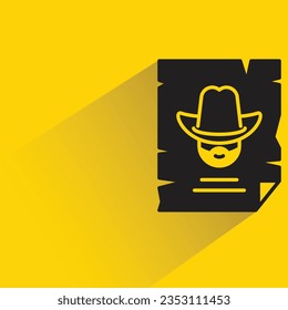 most wanted with shadow on yellow background