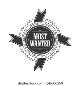 most wanted sticker label