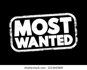 Most Wanted text stamp, concept background