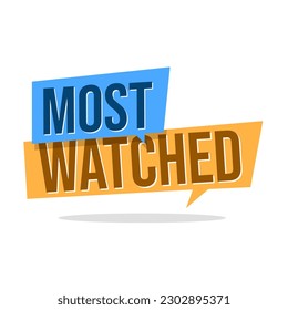 Most watched callout movie video pictures icon label design vector