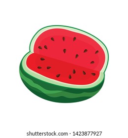Most of the watermelon. Vector illustration on white background.