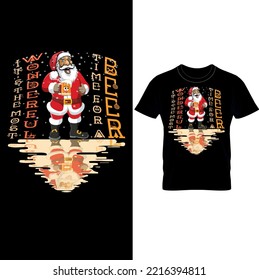  IT’S the MOST WONDERFUL TIME for a BEER- Christmas Beer T-Shirt – Santa Cold Beer T-Shirt – Beer Time Dad Shirt.