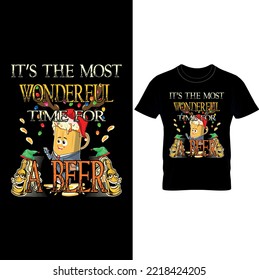  IT’S the MOST WONDERFUL TIME for a BEER- Christmas Beer T-Shirt –Cold Beer T-Shirt – Beer Time Dad Shirt – Gift For Xmas Dad.