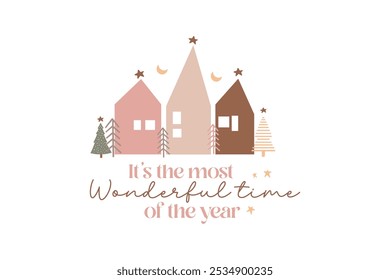 It's the most wonderful time of the year, Boho Christmas T Shirt Design