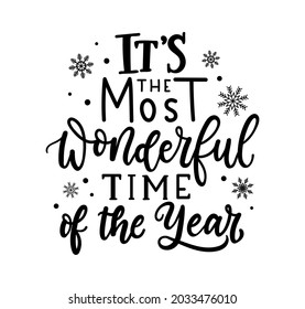 Most Wonderful Time Year Christmas Greeting Stock Vector (Royalty Free ...