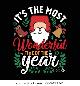 Es ist die wunderbarste Zeit des Jahres Weihnachten T-Shirt Design.