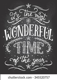 It's the most wonderful time of the year. Christmas and new year chalkboard printable