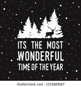 Its the most wonderful time of the year - hand lettering vector.