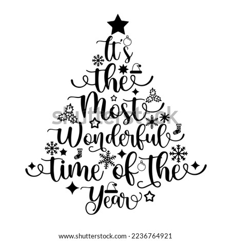 It's the most wonderful time of the year hand lettering , christmas Tree 