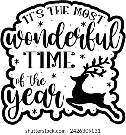 its the most wonderful time of the year reindeer christmas rainbow colorful bright vibrant graphic design