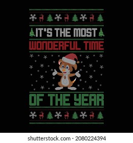 It's the most wonderful time of the year t-shirt design vector template