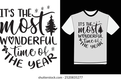 it's the most wonderful time of the year T-Shirt,vintage Christmas sign , Glitter Greeting Design , Merry Christmas , Christmas t shirt