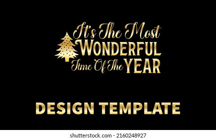 its the most wonderful time of the year vector logo monogram template